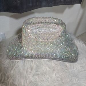 Iridescent Crystal Embellished Cowboy Hat